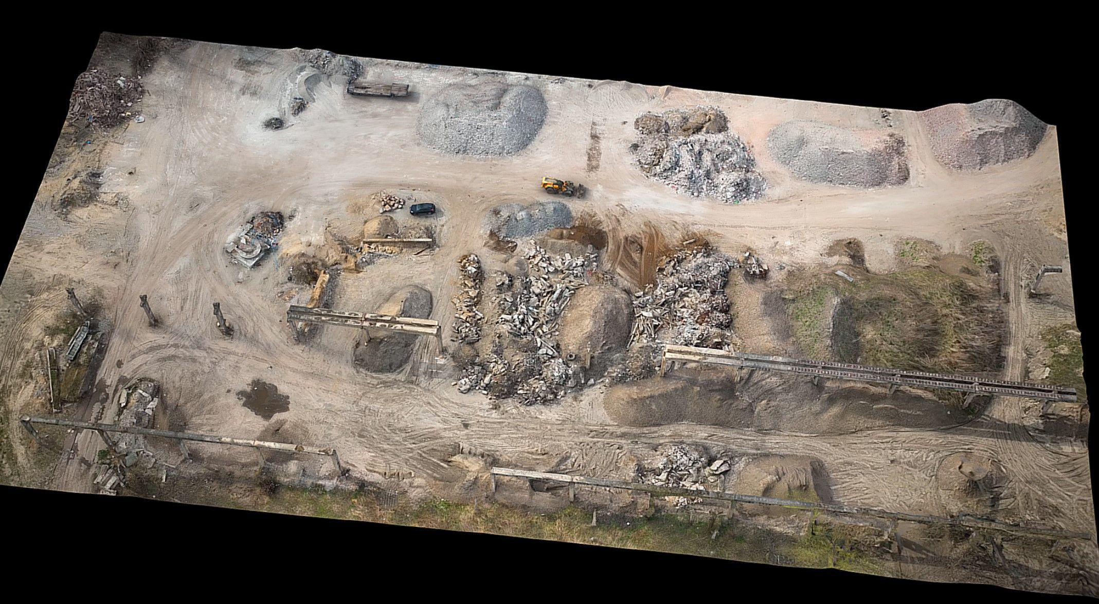 construction-site debris piles storage area drone scan Low-poly 3D model_2