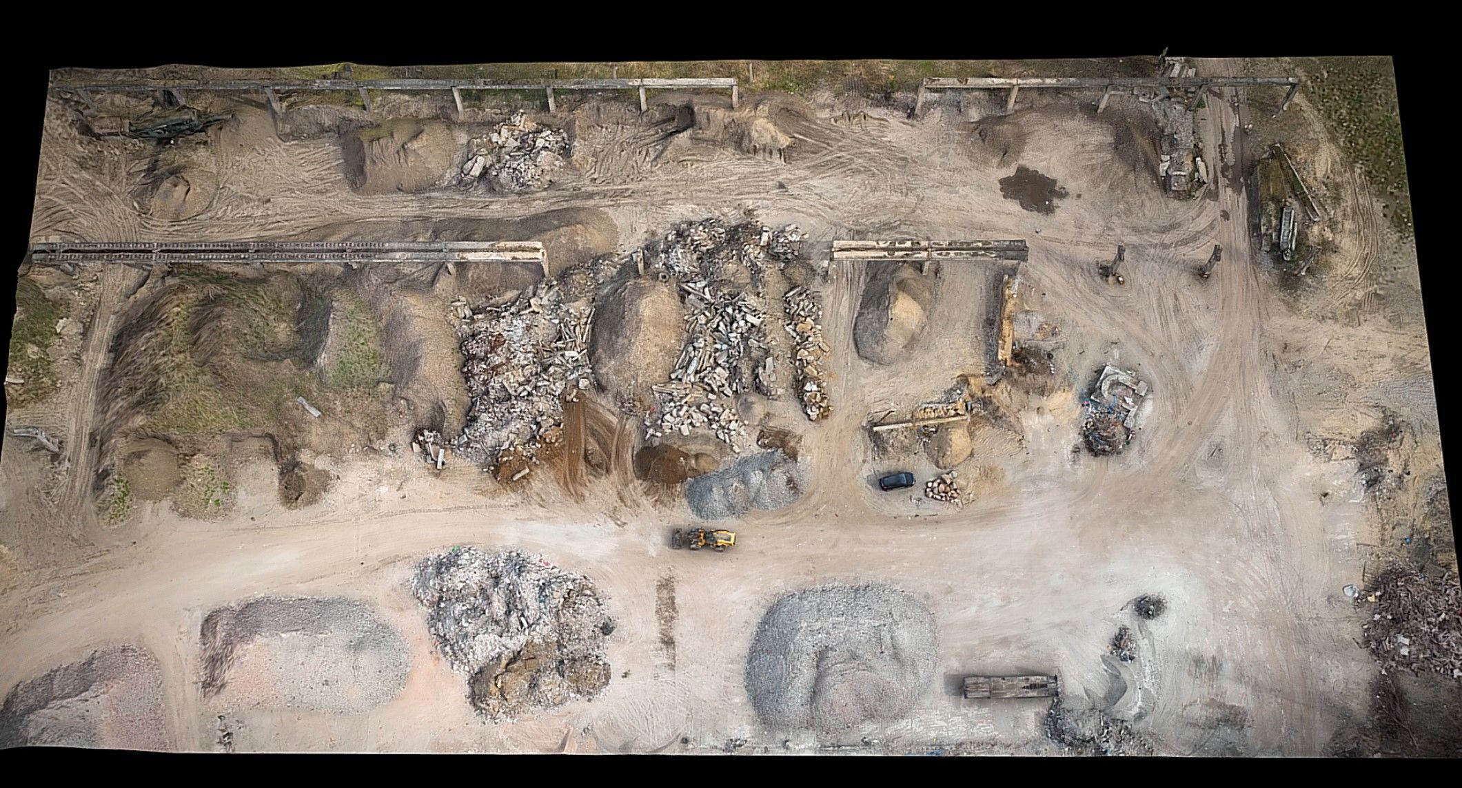 construction-site debris piles storage area drone scan Low-poly 3D model_1