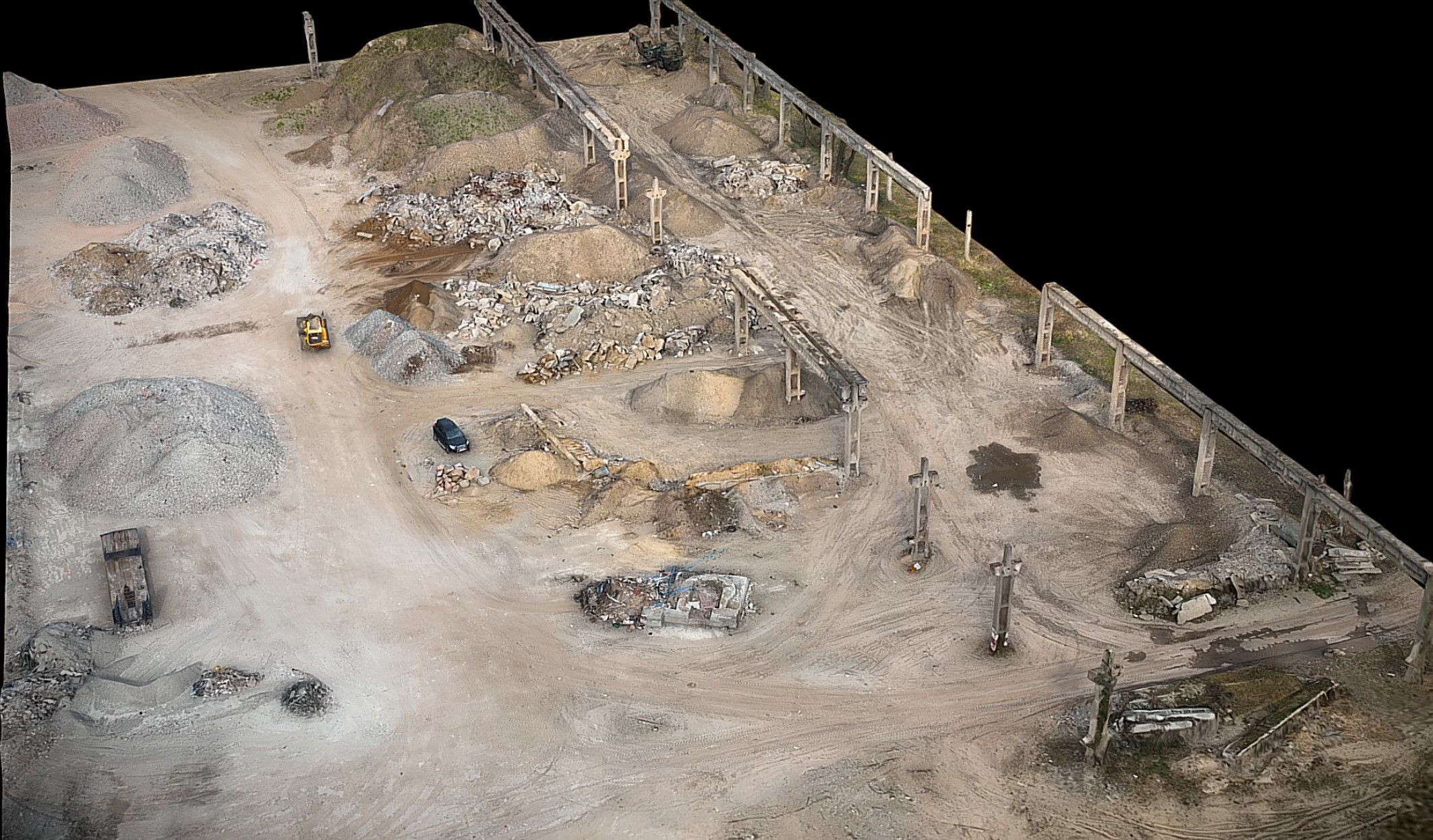 construction-site debris piles storage area drone scan Low-poly 3D model_3