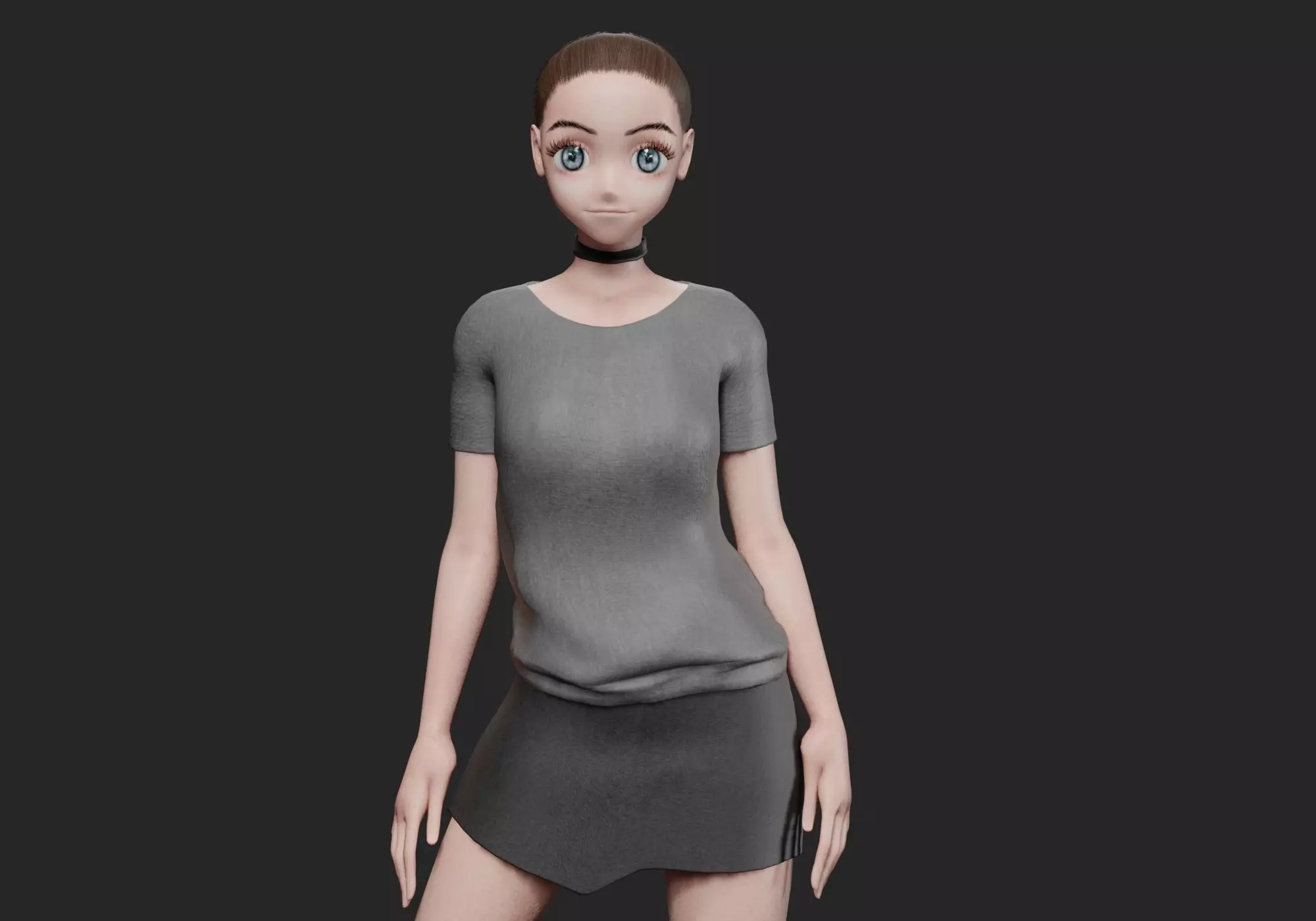 anime cute girl V19561 Low-poly 3D model