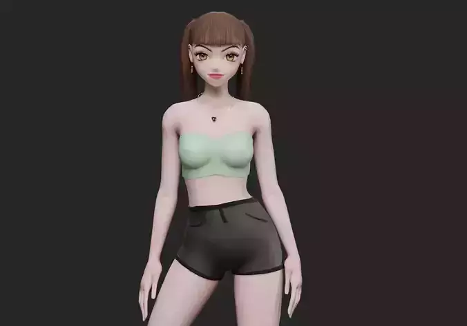 teen anime girl V21586 