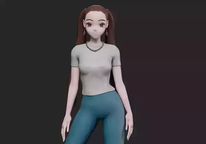 cute stylized girl V26022 