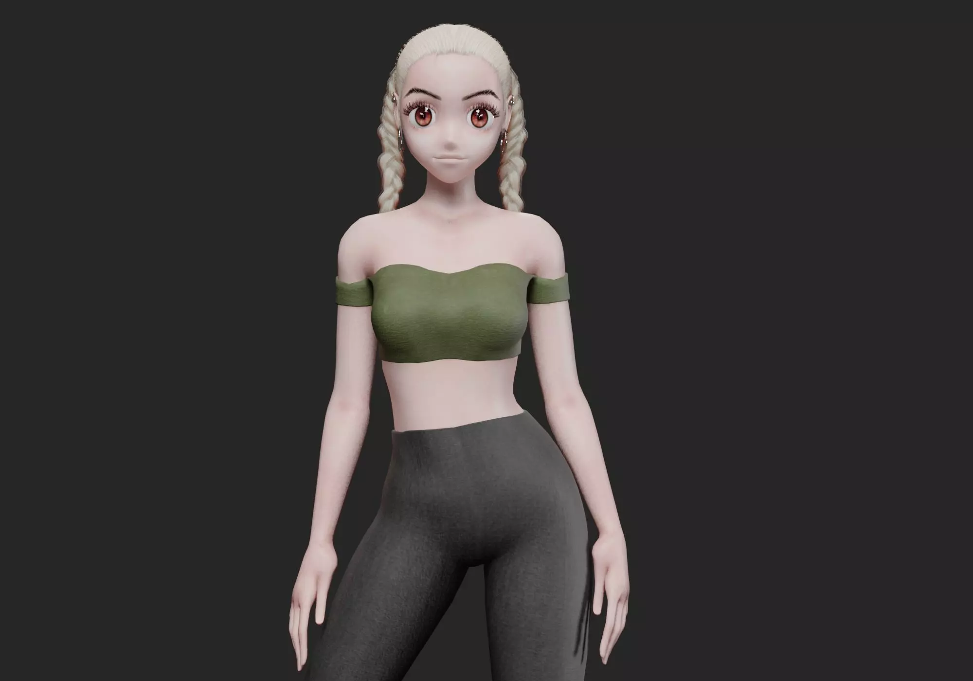 cute Beautiful girl V24246 Low-poly 3D model