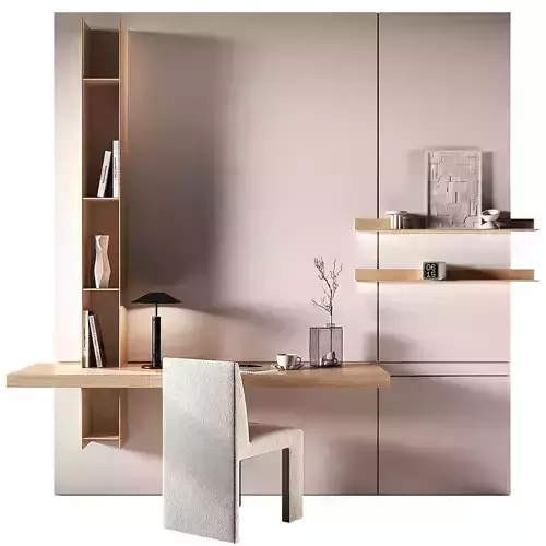 Workplace Minimal home office furniture Chair desk rack shelving