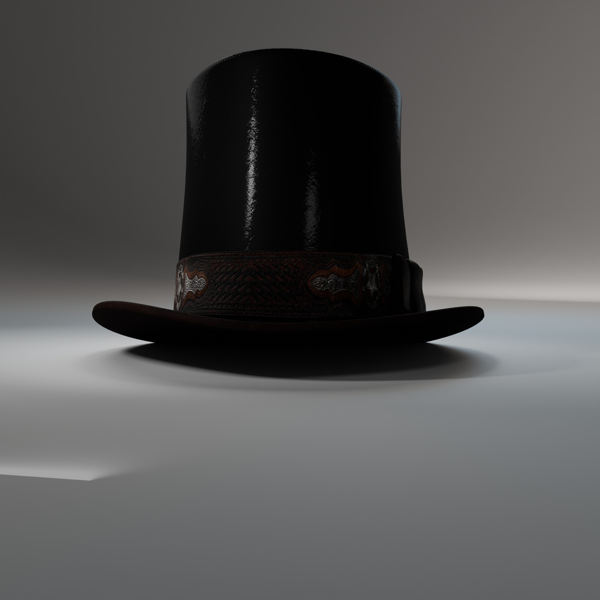Victorian Steampunk Top Hat with Goggles 3D Model Low-poly 3D model_4
