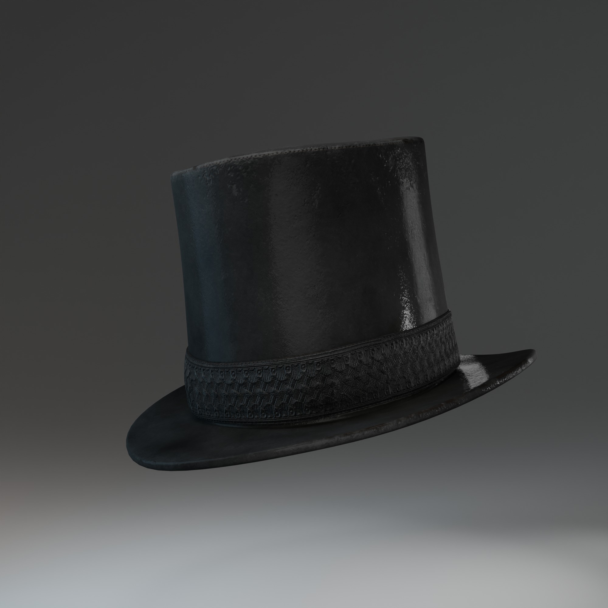 Victorian Steampunk Top Hat with Goggles 3D Model Low-poly 3D model_7