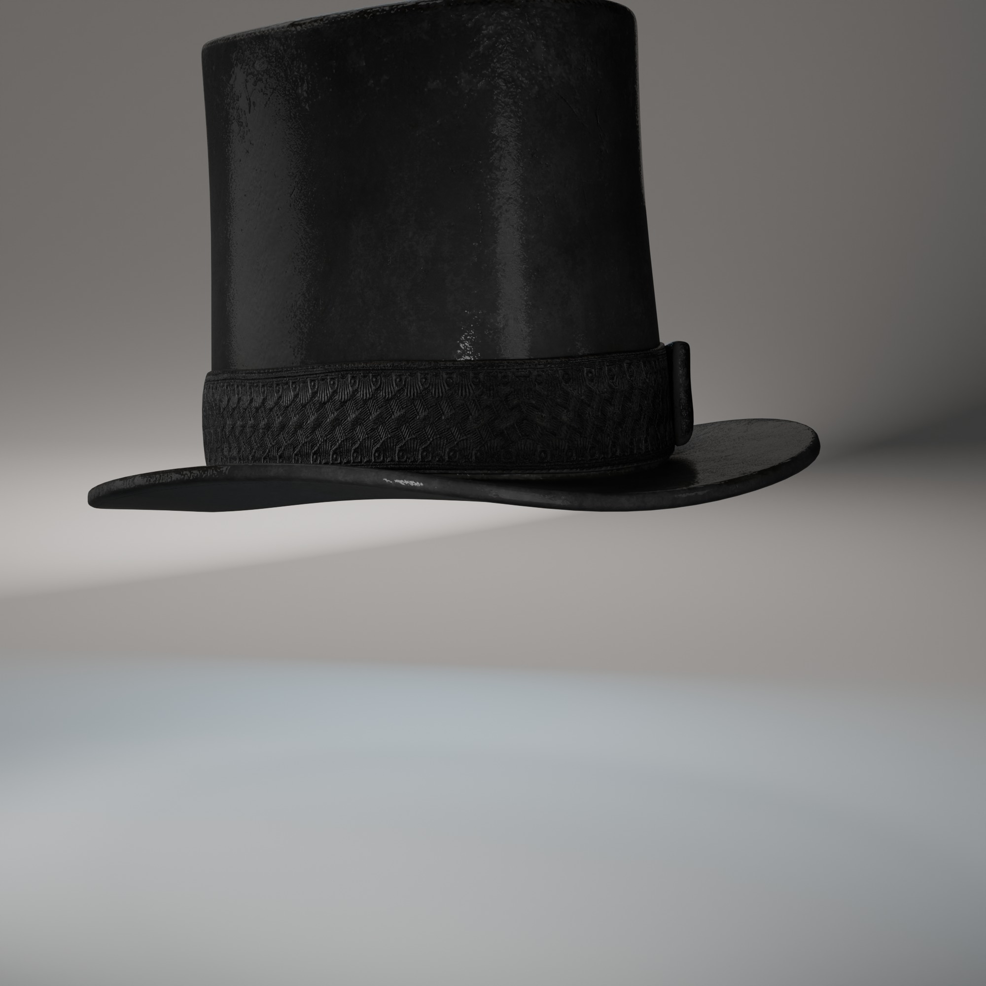 Victorian Steampunk Top Hat with Goggles 3D Model Low-poly 3D model_8