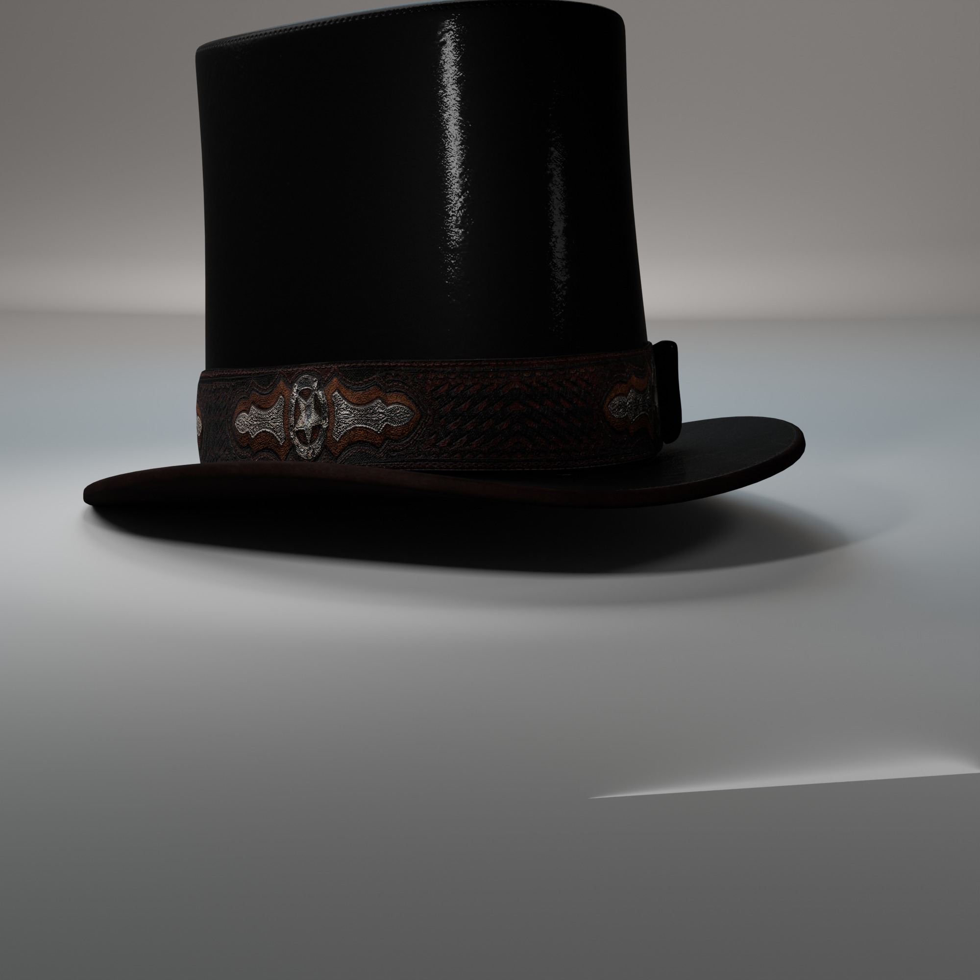 Victorian Steampunk Top Hat with Goggles 3D Model Low-poly 3D model_1