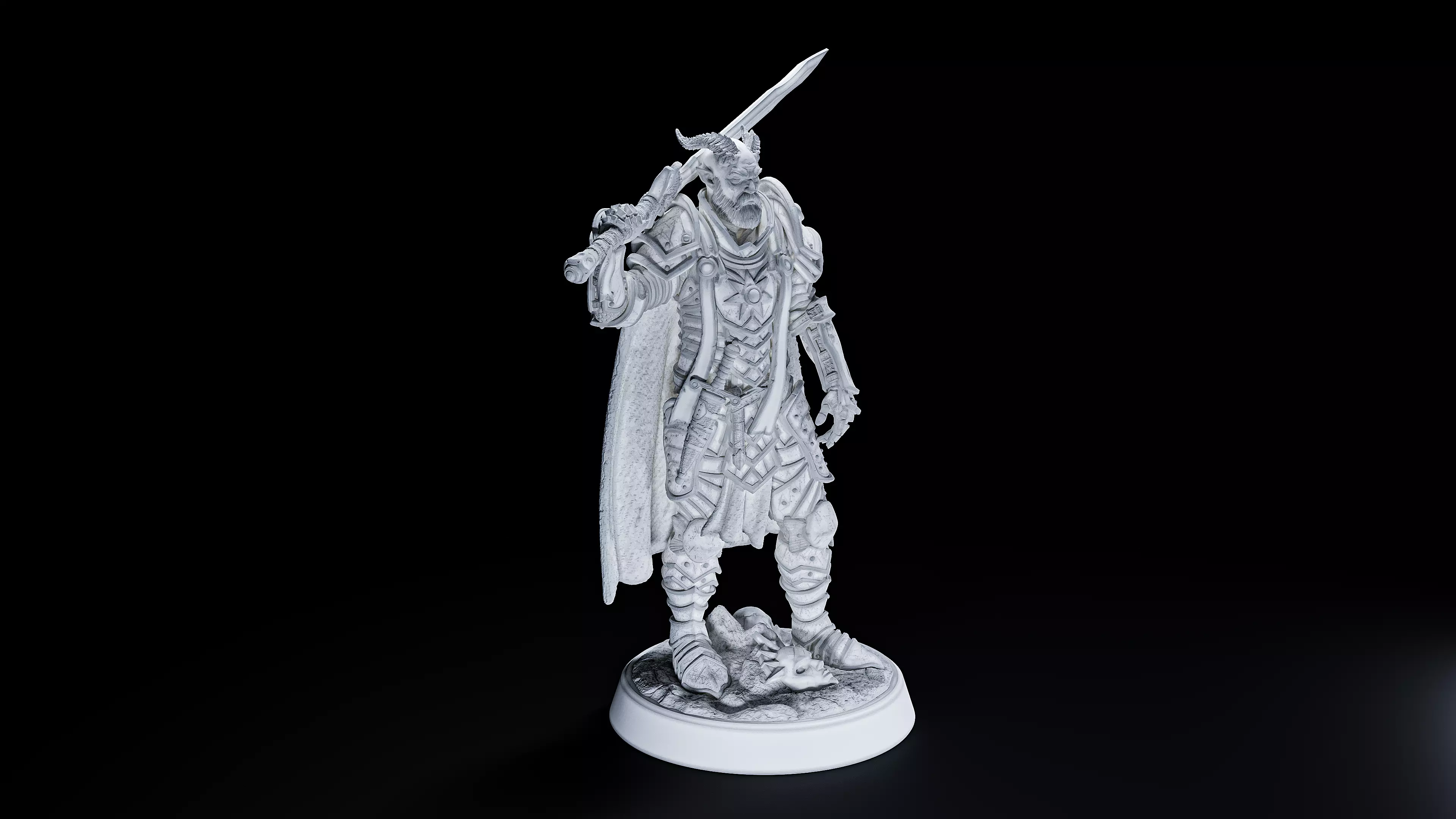 Tiefling Paladin 3D print model_0