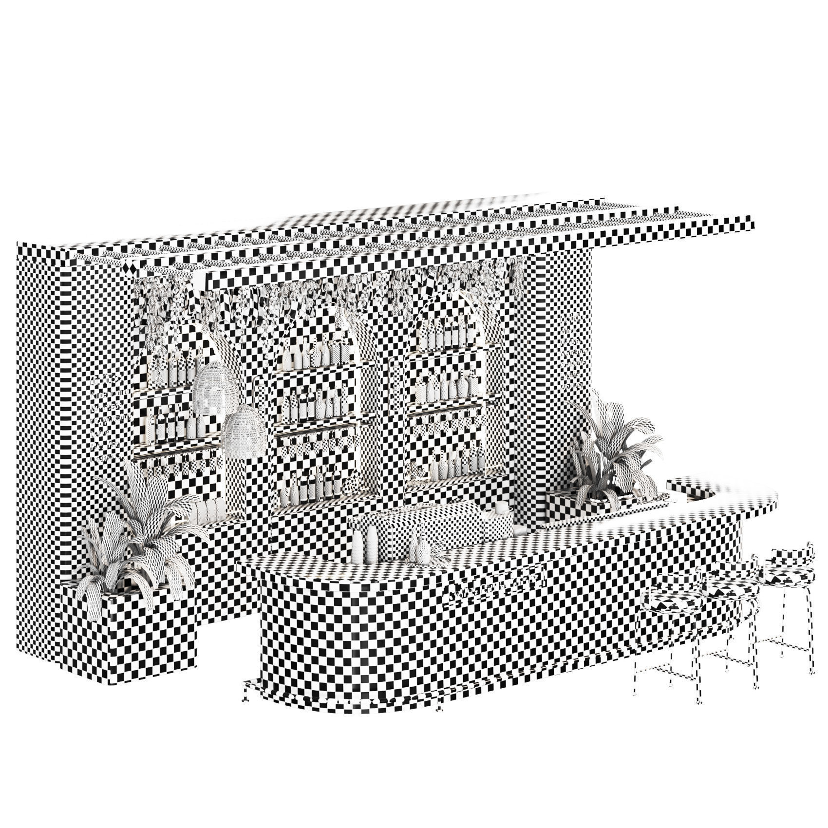 Bohemian Cafe 015 boho style Low-poly 3D model_8