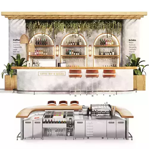 Bohemian Cafe 015 boho style Low-poly 3D model
