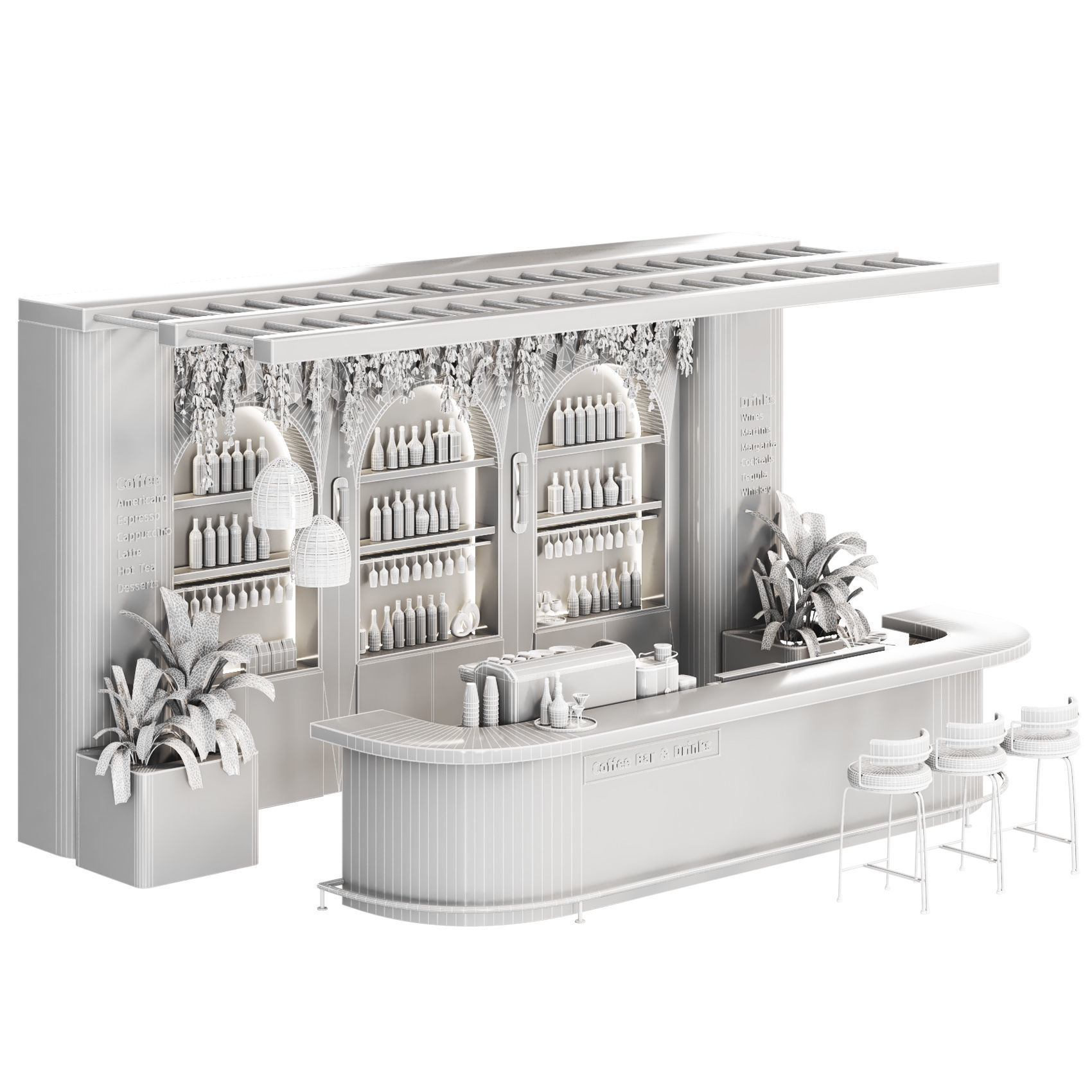 Bohemian Cafe 015 boho style Low-poly 3D model_7