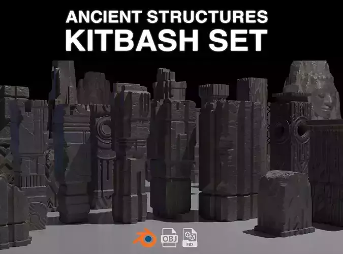 Ancient Ruins Kitbash Set 3D model Ancient Ruins Kitbash Set 3D model