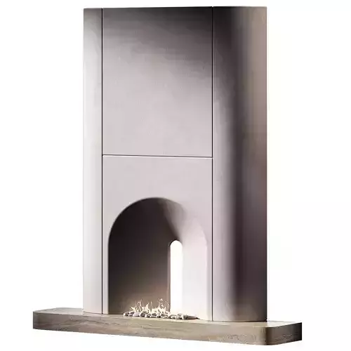 Fireplace Arched semicircular portal hearth area 3D model