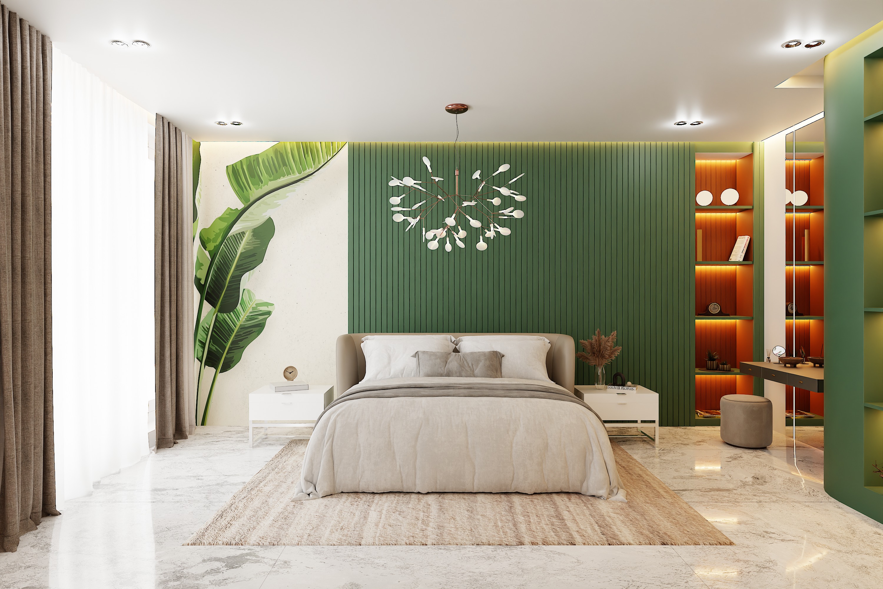 Green Theme Apartment In Native Blend File by Vizfromblender 3D model_2