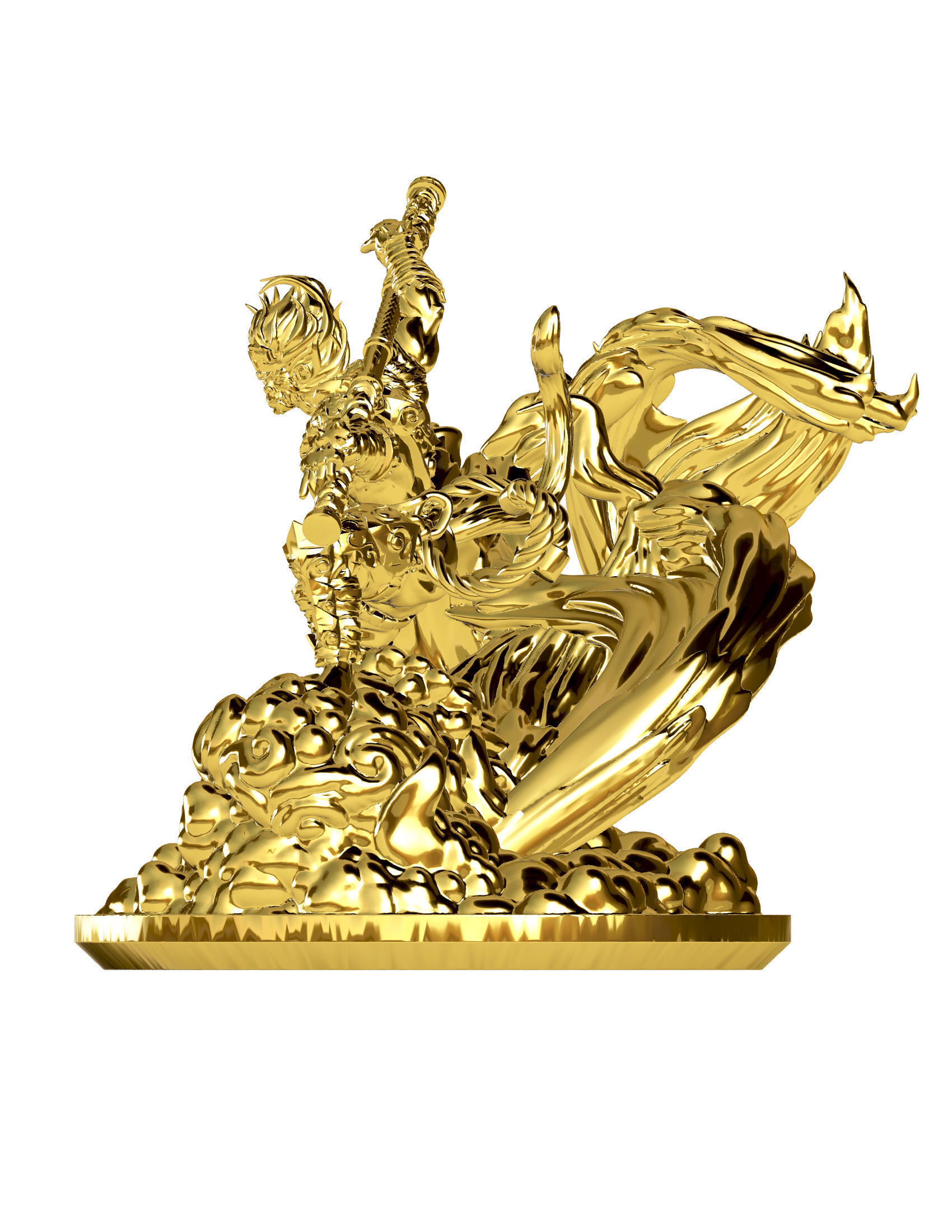 black myth wukong ornaments Monkey King Statue 3D Model Awe 3D print model_6