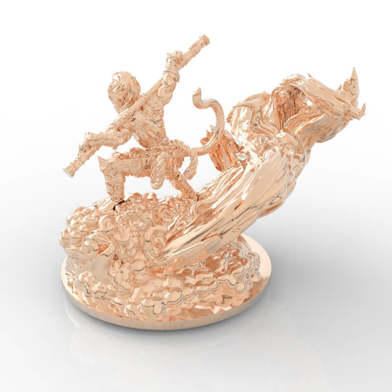 black myth wukong ornaments Monkey King Statue 3D Model Awe 3D print model_2