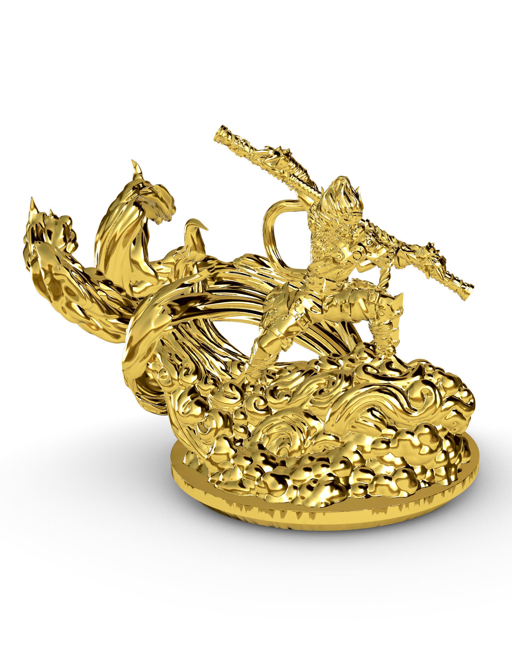 black myth wukong ornaments Monkey King Statue 3D Model Awe 3D print model_4