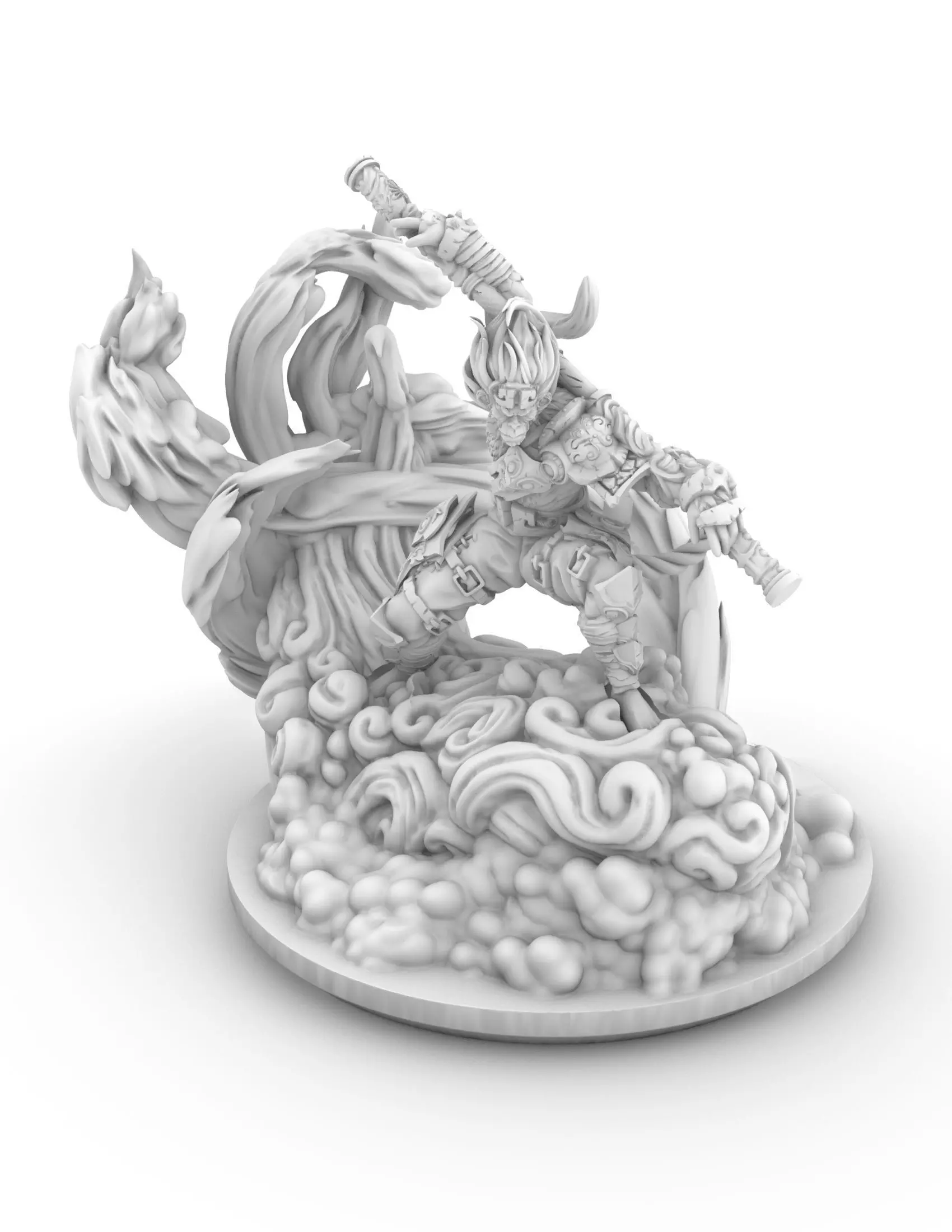 black myth wukong ornaments Monkey King Statue 3D Model Awe 3D print model_0