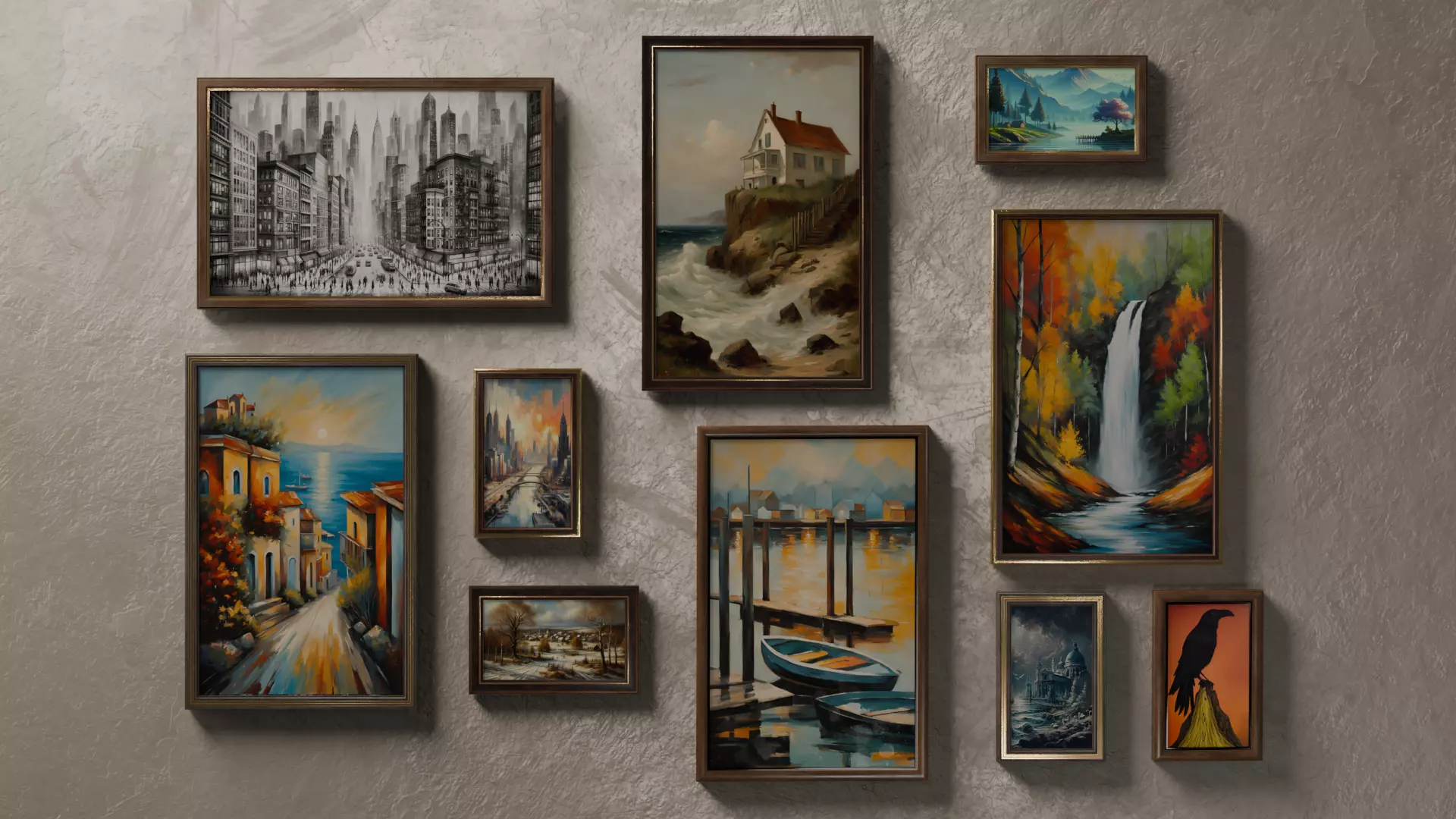 Modern Wall Pictures Low-poly 3D model_0