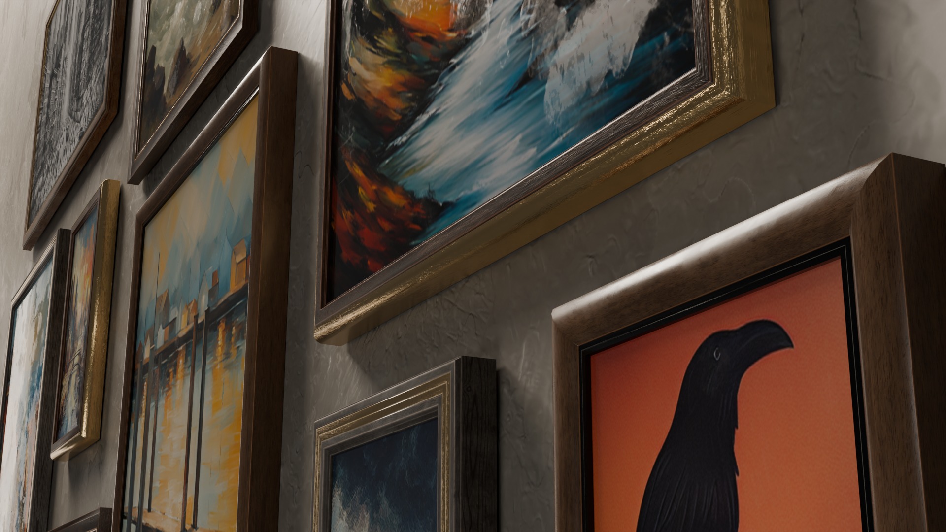 Modern Wall Pictures Low-poly 3D model_3