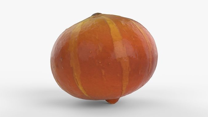 Photorealistic 3D scan of pumpkin Low-poly 3D model 3