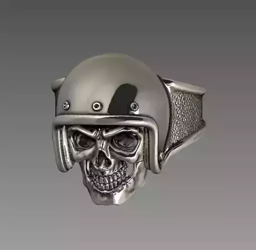 Biker skull ring 3D print model