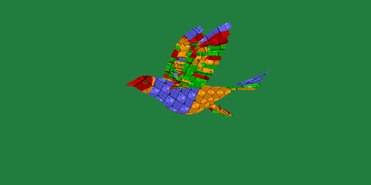 Indigo Bunting Blue Bird Low-poly 3D model_30