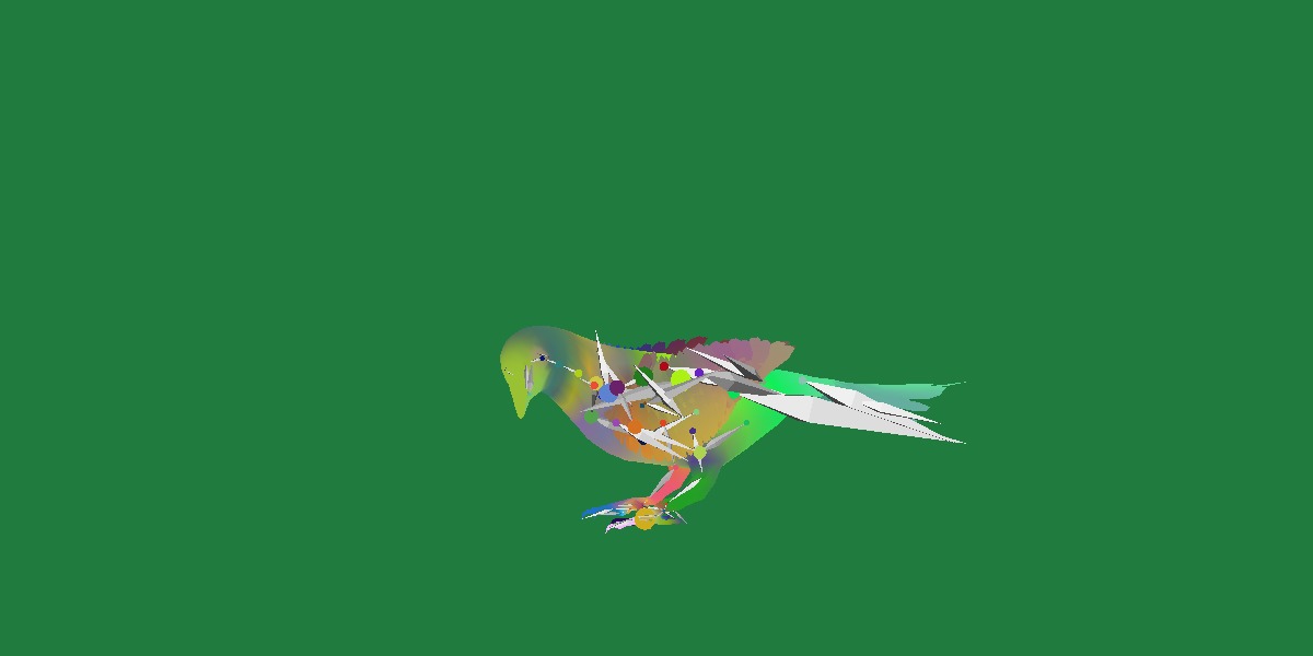 Indigo Bunting Blue Bird Low-poly 3D model_43