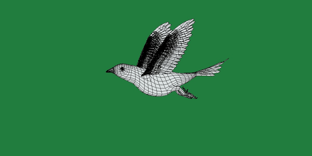 Indigo Bunting Blue Bird Low-poly 3D model_28