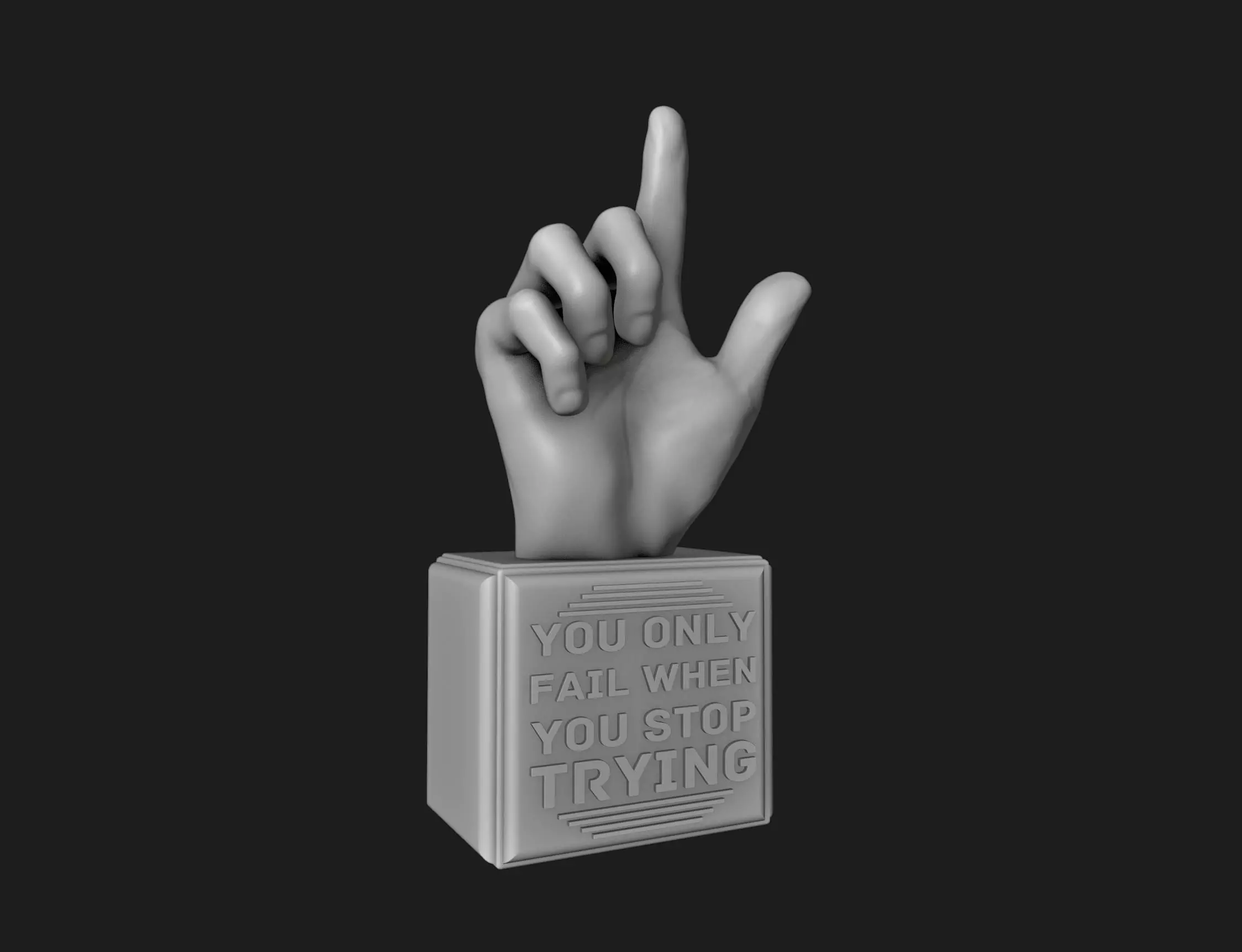 Hand Sign Motivational Reminder 3D print model