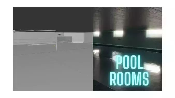 PoolRoom Scenery 3D Model Low-poly 3D model