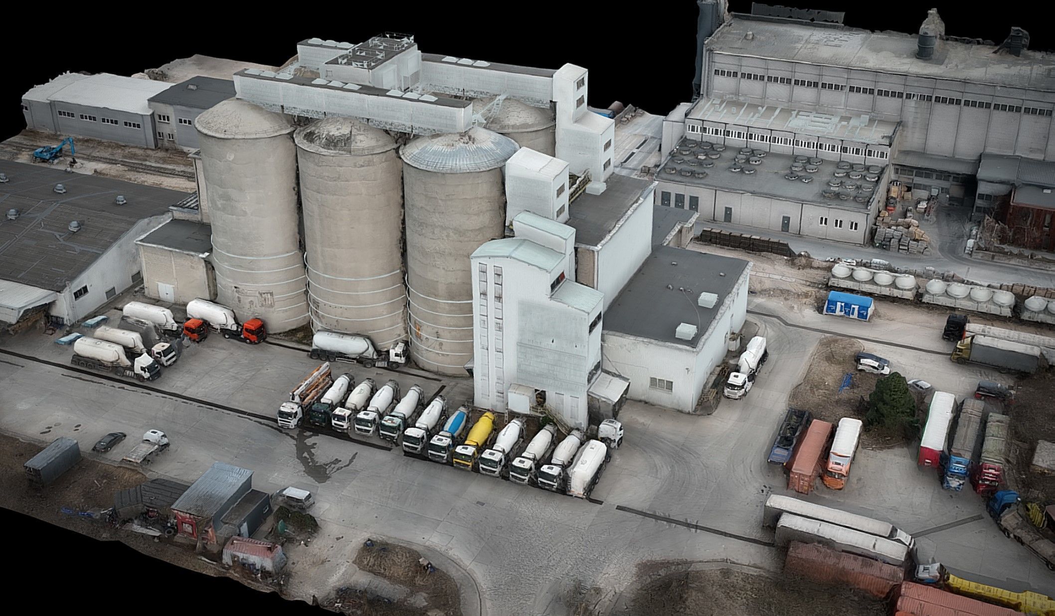 factory industrial building tubes terrain drone scan Low-poly 3D model_3