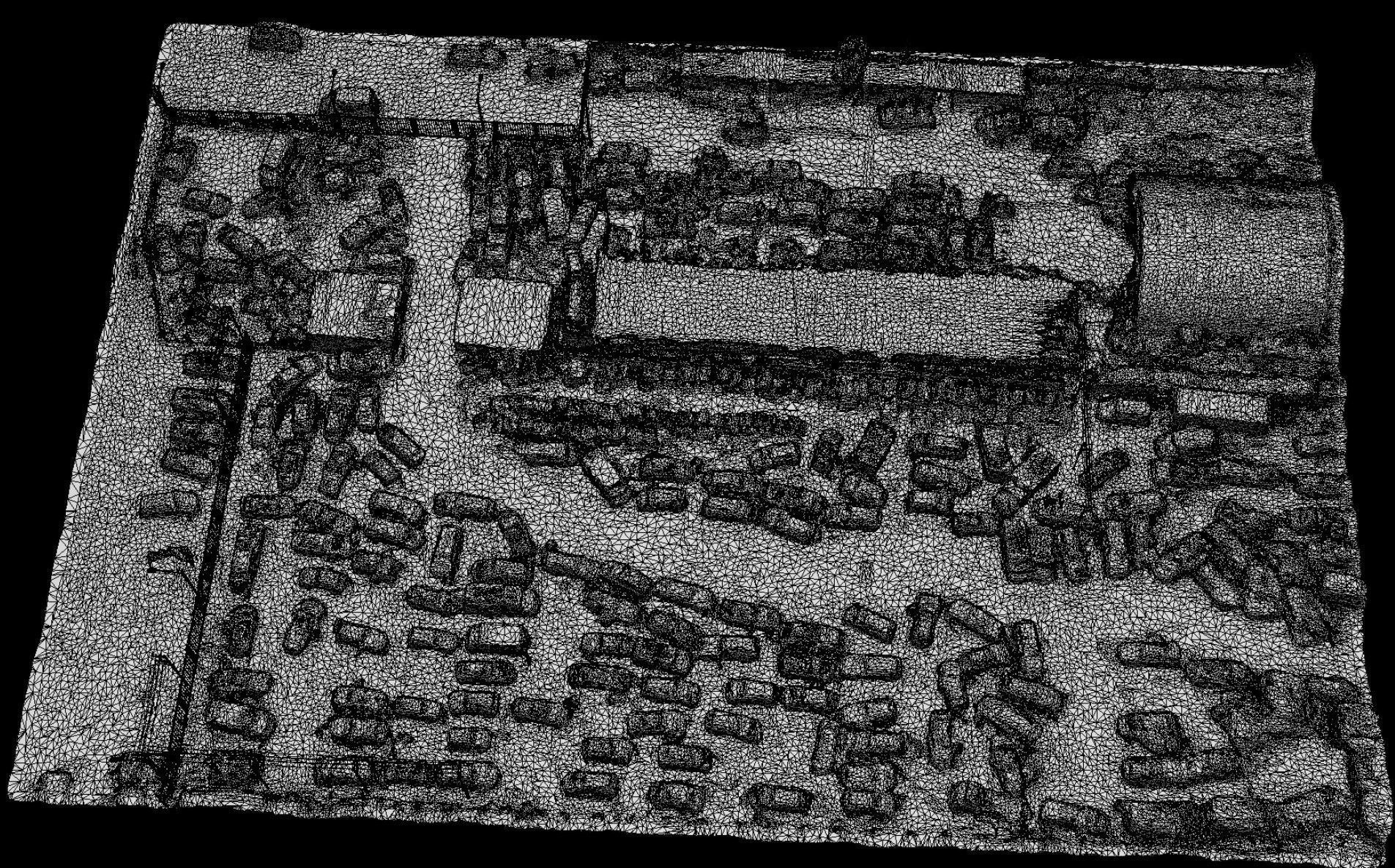 cars wreckage post apo area terrain drone scan Low-poly 3D model_4