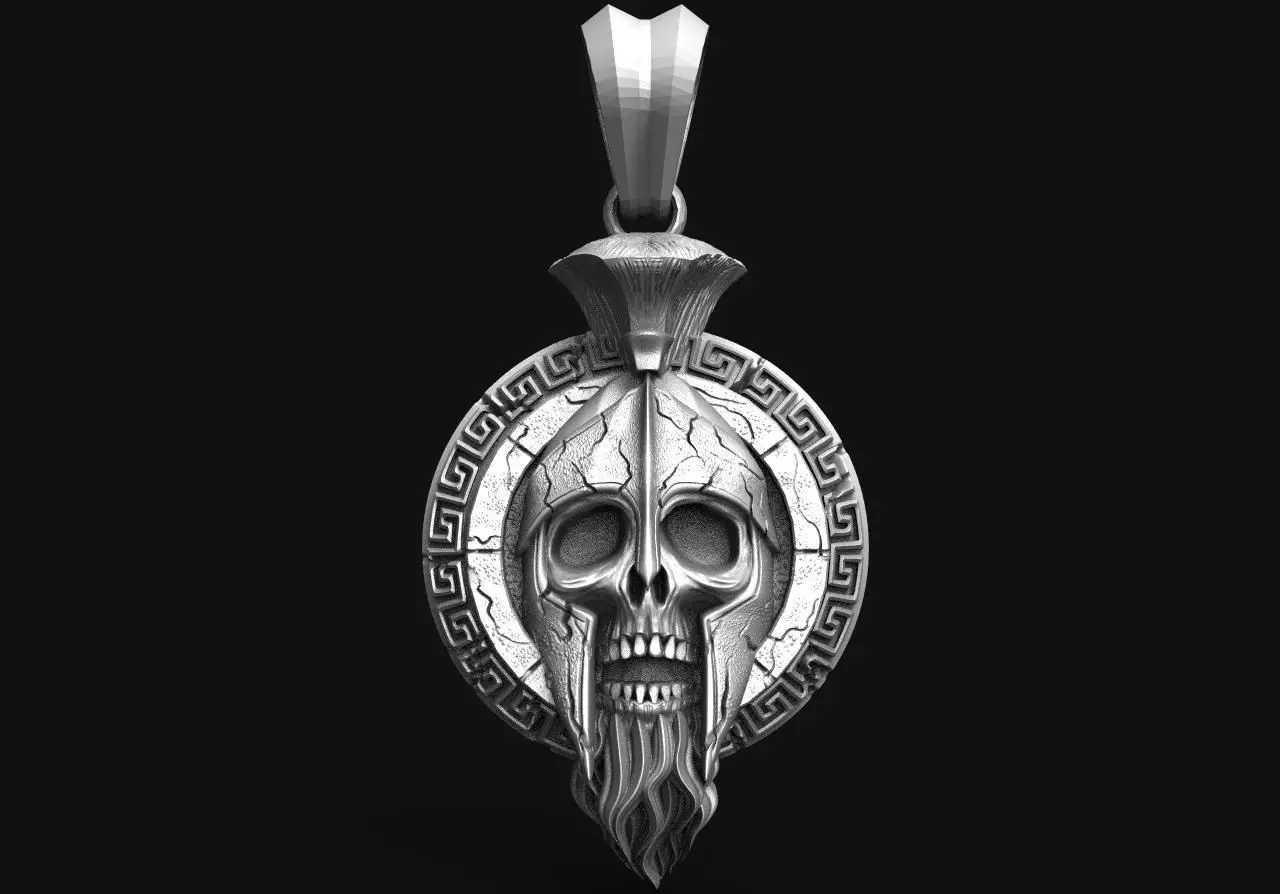 Spartan skull pendant  3D print model_0