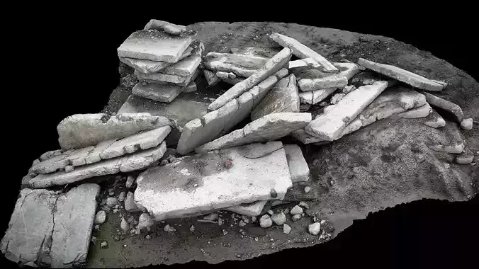 concrete slabs ruins debris terrain part3 photogrammetry