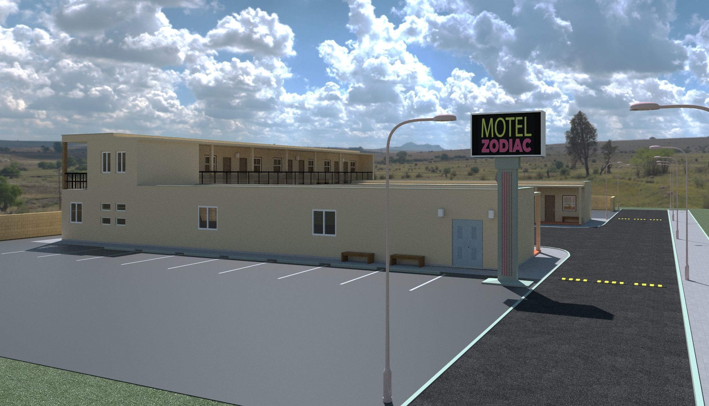 PROJECT A of motel Zodiac 3D model_8
