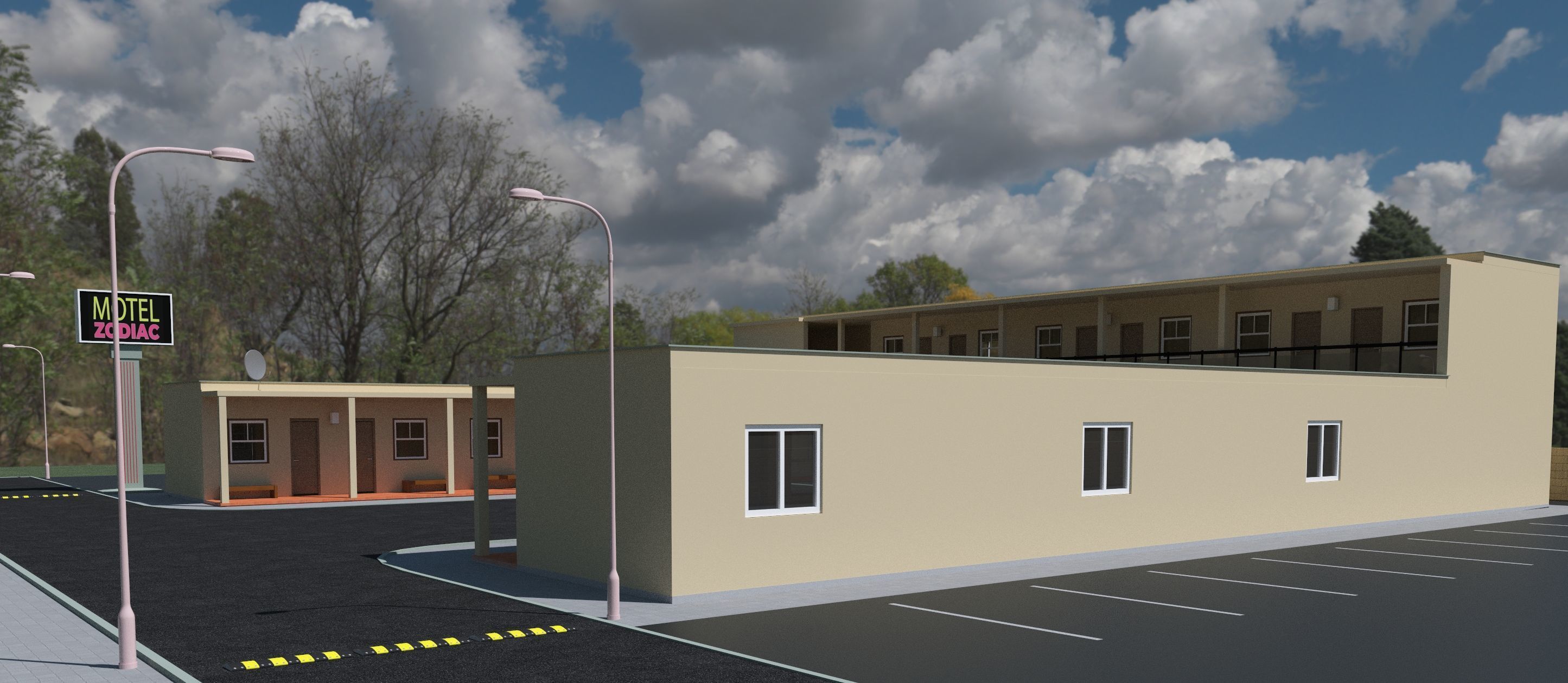 PROJECT A of motel Zodiac 3D model_4