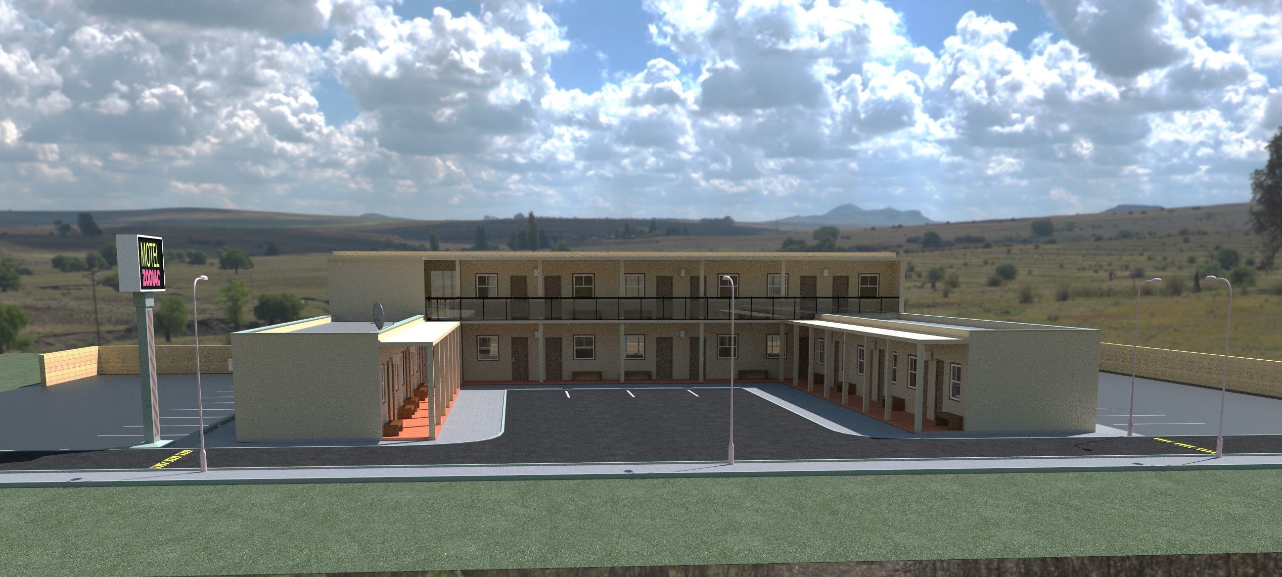 PROJECT A of motel Zodiac 3D model_5