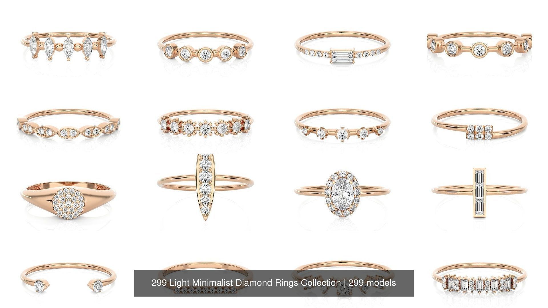 299 Light Minimalist Diamond Rings Collection _26