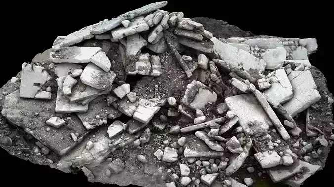 concrete ruins building debris part5 photogrammetry
