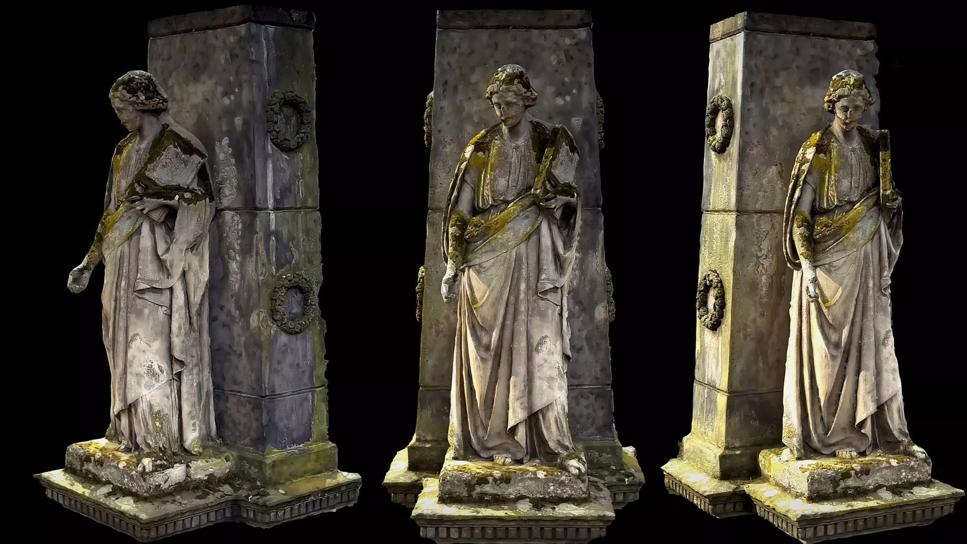 graveyard figure nymph woman monument photogrammetry Low-poly 3D model
