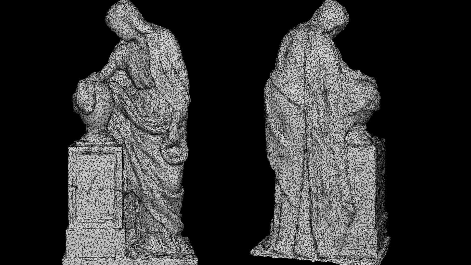 graveyard figure woman monument part2 photogrammetry Low-poly 3D model_5