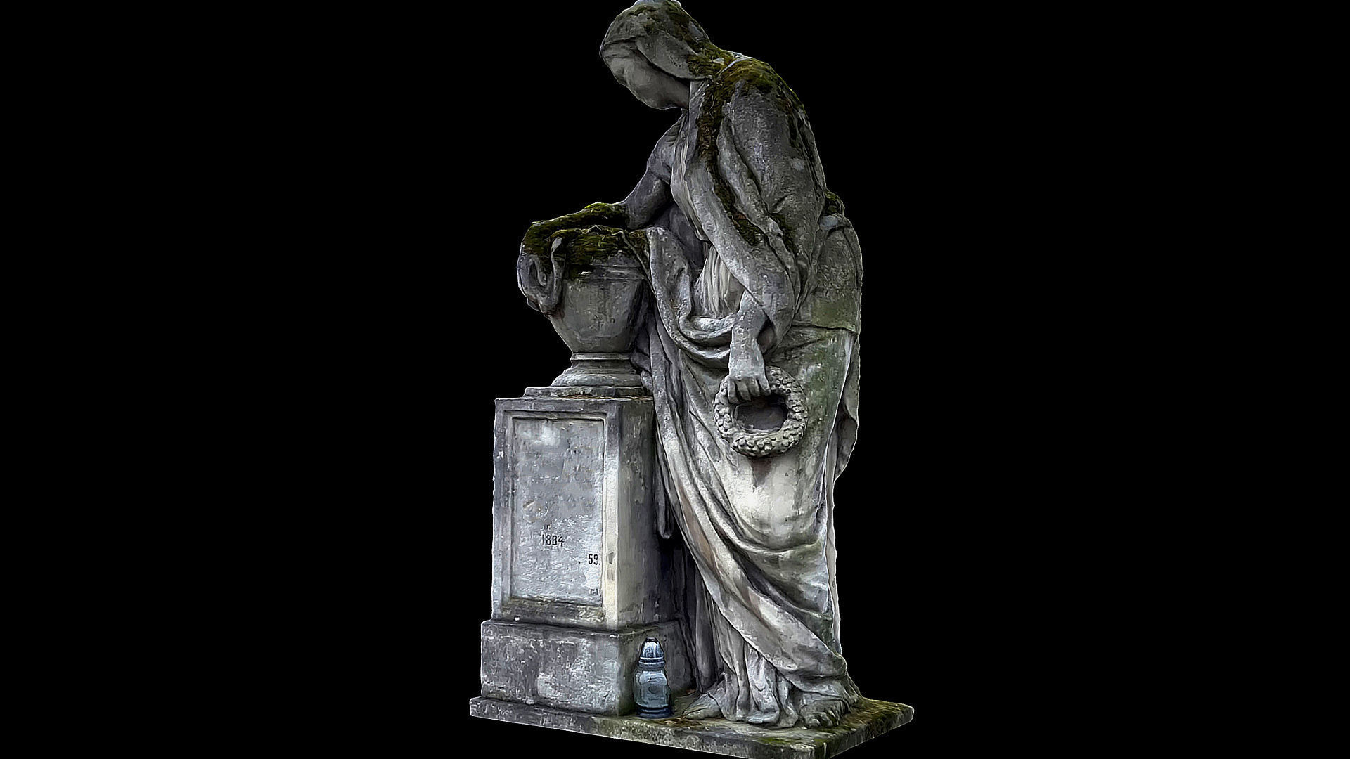 graveyard figure woman monument part2 photogrammetry Low-poly 3D model_3