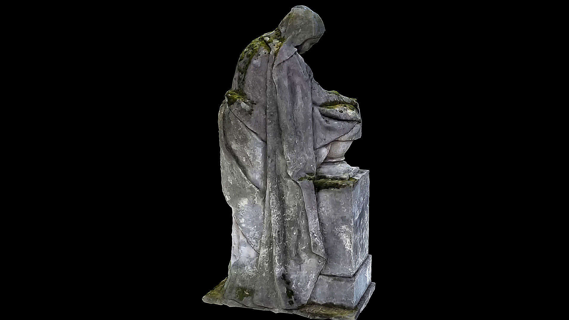 graveyard figure woman monument part2 photogrammetry Low-poly 3D model_4