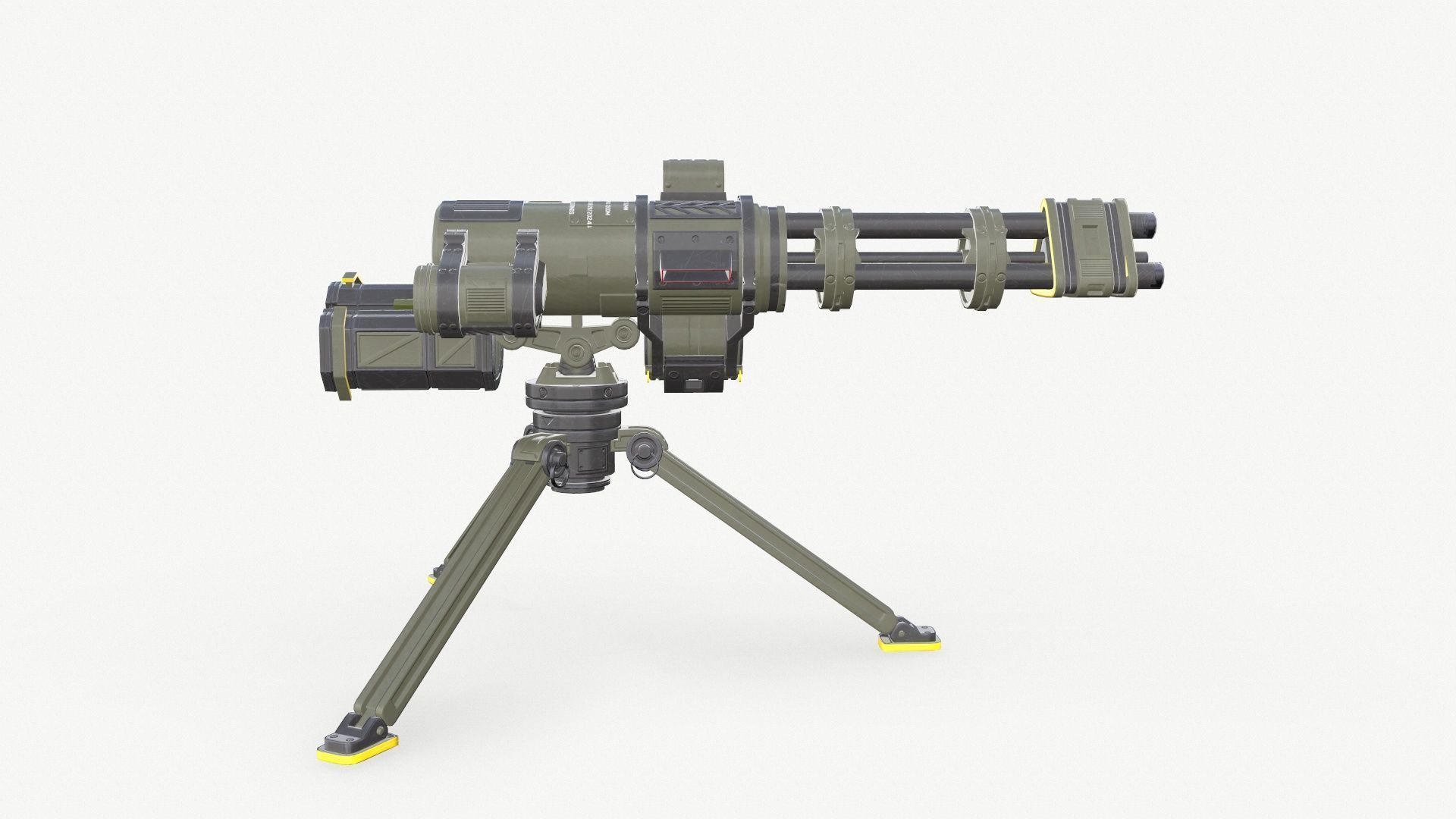 Sci-Fi Machine Gun Low-poly 3D model_13