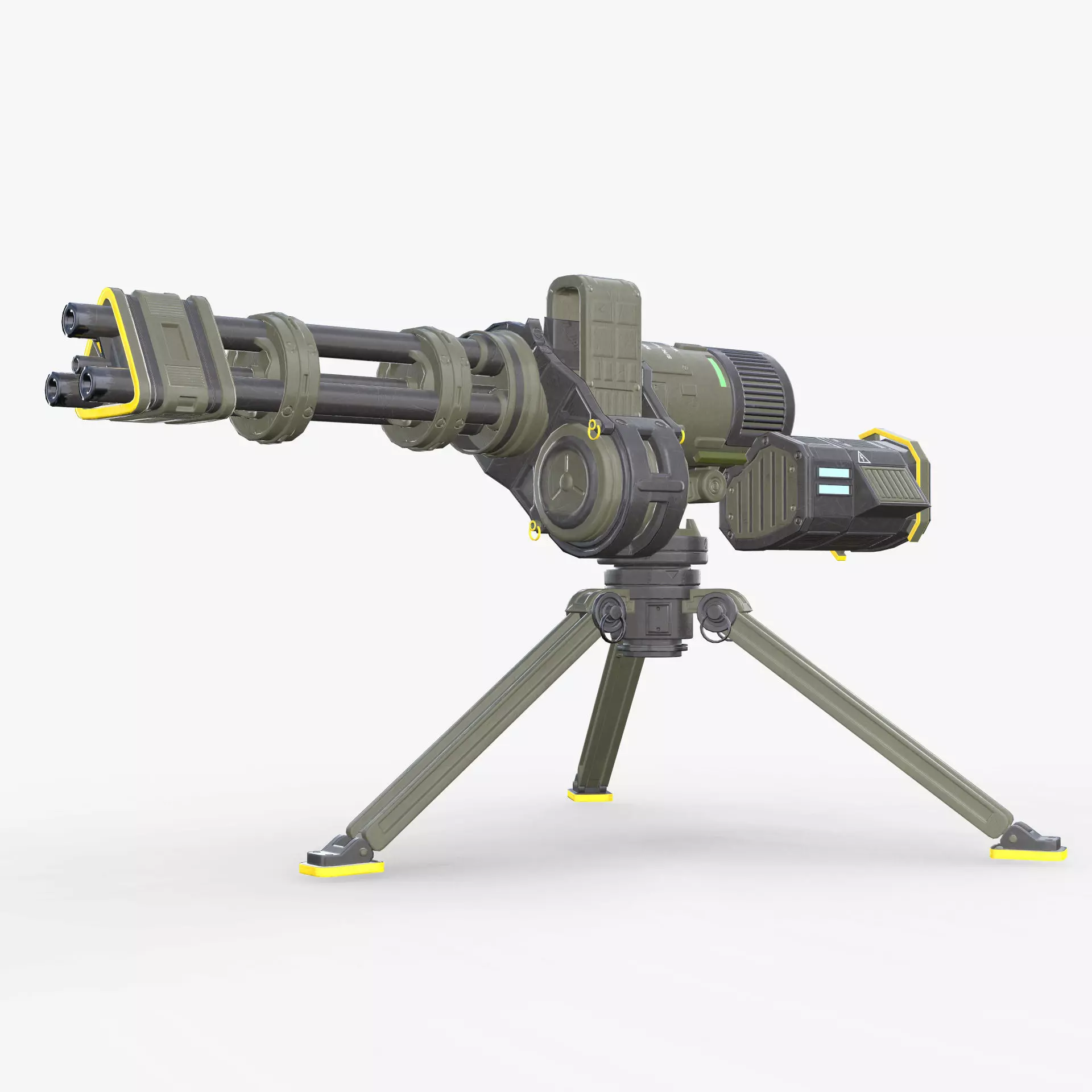 Sci-Fi Machine Gun Low-poly 3D model_0