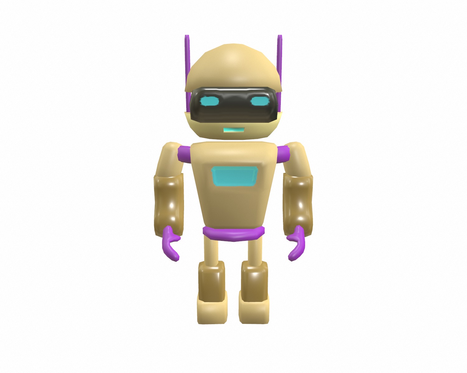 Cartoon robot low poly Low-poly 3D model_3
