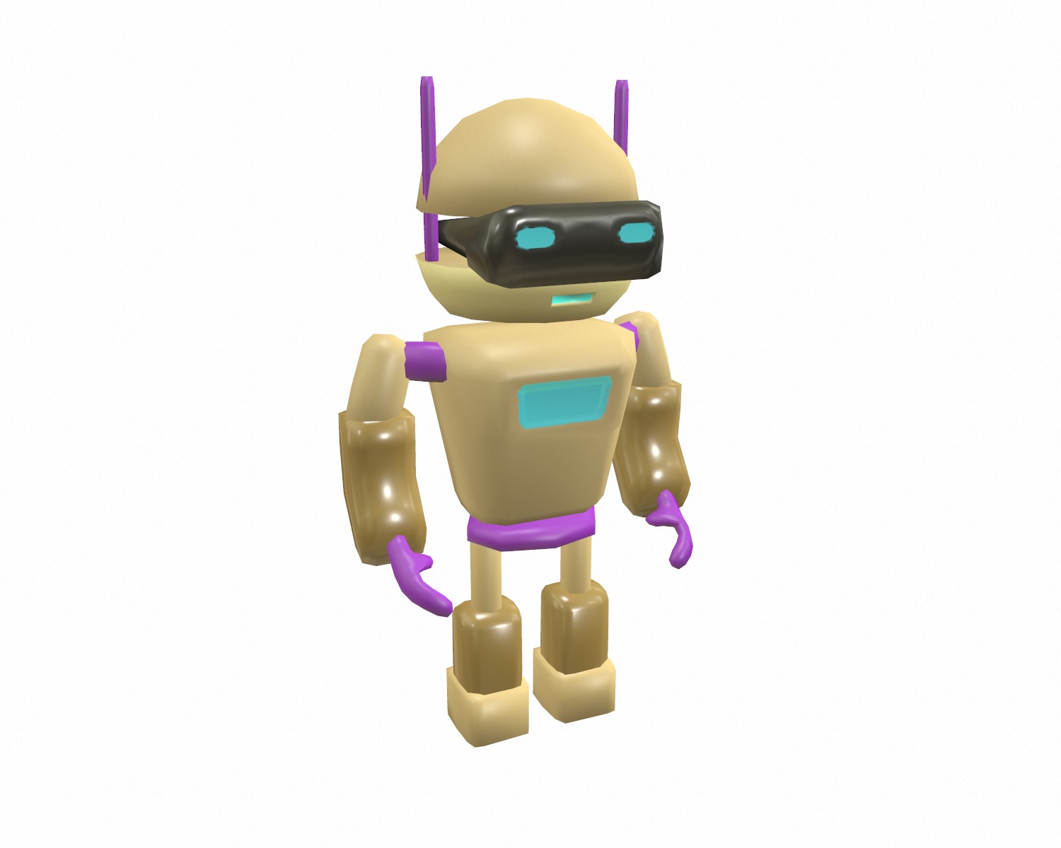 Cartoon robot low poly Low-poly 3D model_2