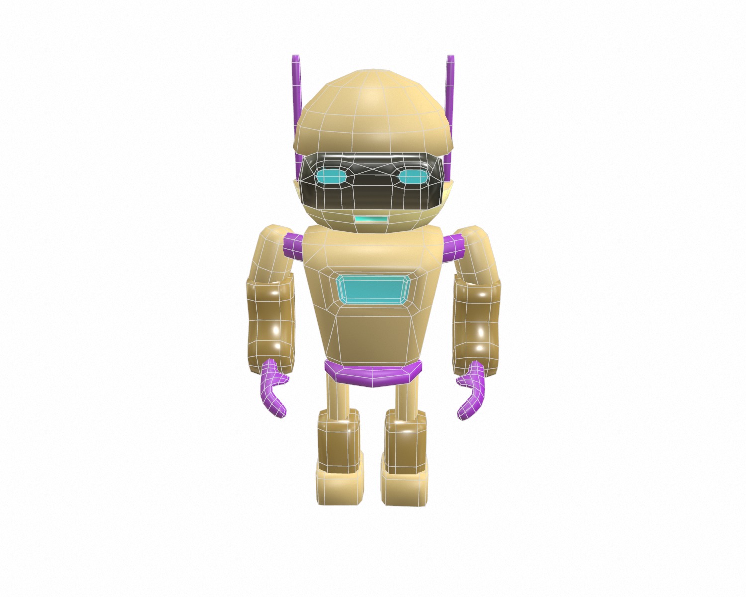 Cartoon robot low poly Low-poly 3D model_6